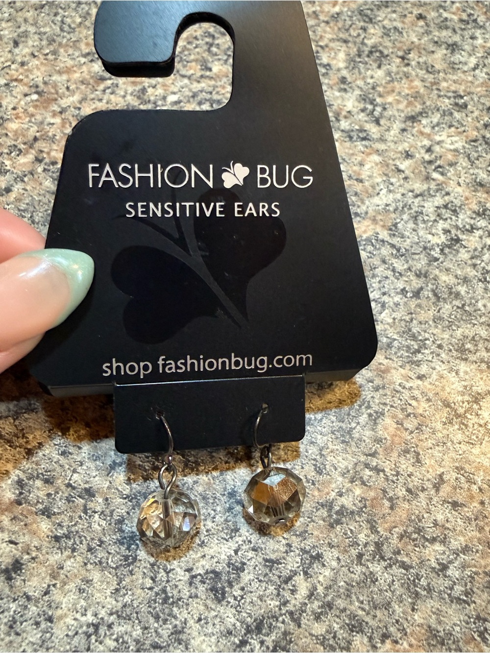 Fashion Bug Faceted Smoky Crystal Drop Earrings